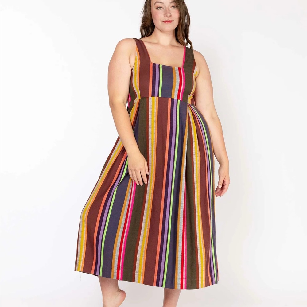 Multicolor Striped Sleeveless Dress